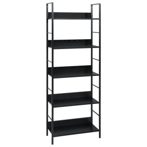 Etajeră cărți cu 5 rafturi, negru, 60 x 27,6 x 158,5 cm, PAL