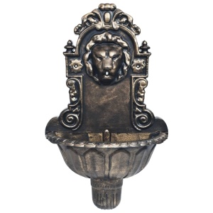 Fântână de perete cu design cap de leu, bronz - Img 8