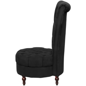 Fotoliu cu spătar inalt, negru, material textil - Img 3
