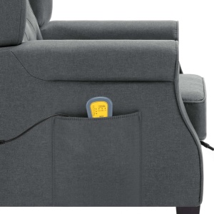 Fotoliu de masaj cu taburet, gri deschis, material textil - Img 7