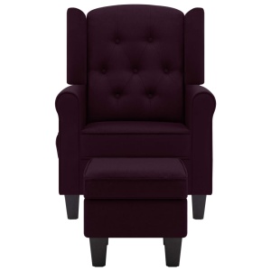 Fotoliu de masaj cu taburet, violet, material textil - Img 4