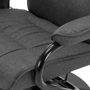 Fotoliu de masaj rabatabil cu suport picioare gri inchis textil - Img 11
