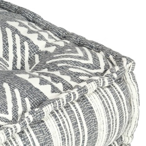 Fotoliu puf modular, gri cu dungi, material textil - Img 4