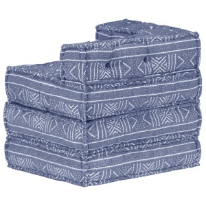 Fotoliu puf modular, indigo, material textil - Img 3