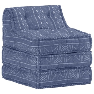 Fotoliu puf modular, indigo, material textil - Img 11