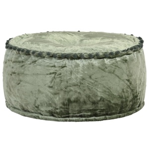 Fotoliu puf rotund, verde, 40 x 20 cm, catifea