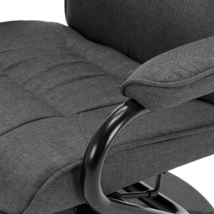 Fotoliu rabatabil cu taburet, gri inchis, textil - Img 7