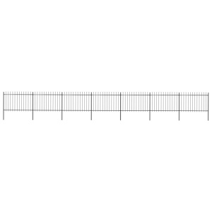 Gard de grădină cu vârf suliță, negru, 11,9 x 1,2 m, oțel