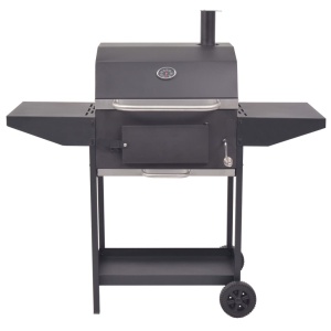 Grătar barbecue cu cărbuni, afumătoare și raft jos, negru - Img 4