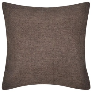 Huse de pernă cu aspect de pânză, 40 x 40 cm, maro, 4 buc. - Img 3