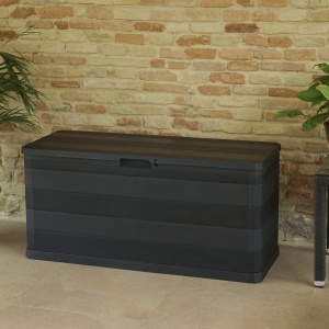 Ladă de depozitare pentru grădină, negru, 117 x 45 x 56 cm - Img 5