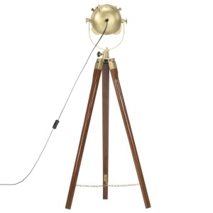 Lampă de podea cu trepied, 97 cm, lemn masiv de mango - Img 5
