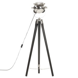 Lampă de podea trepied, negru, 97 cm, lemn masiv de mango - Img 8