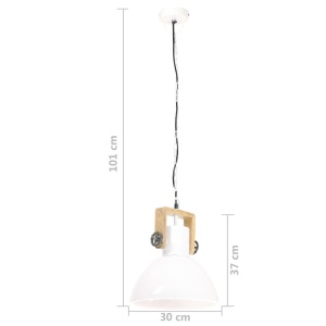 Lampă suspendată industrială, 25 W, alb, 30 cm, E27, rotund - Img 10