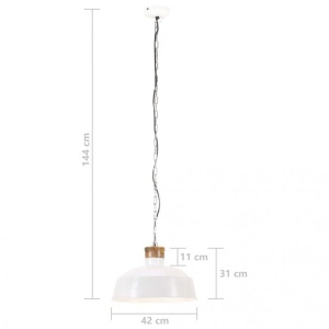 Lampă suspendată industrială, alb, 42 cm, E27 - Img 7