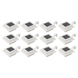 Lămpi solare de exterior, 12 buc., alb, 12 cm, pătrat, LED