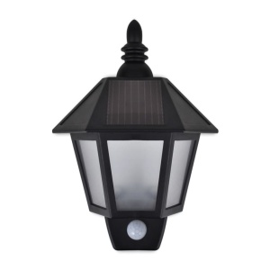 Lămpi solare de perete cu senzor de mișcare, 2 buc., negru - Img 4