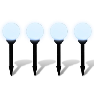 Lămpi solare pentru exterior cu LED-uri + țăruși, 15 cm, 4 buc - Img 3