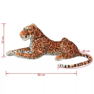 Leopard de jucărie din pluș maro XXL - Img 5