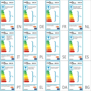 Lustră, abajururi de sticlă transparentă, 3 becuri E14, lalea - Img 10