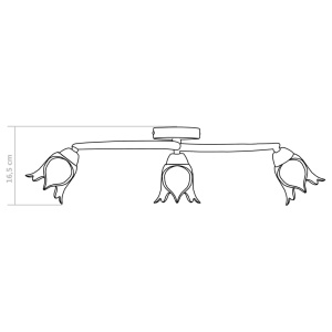 Lustră, abajururi de sticlă transparentă, 3 becuri E14, lalea - Img 12