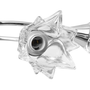 Lustră, abajururi din sticlă transparentă, 5 becuri E14, lalea - Img 7
