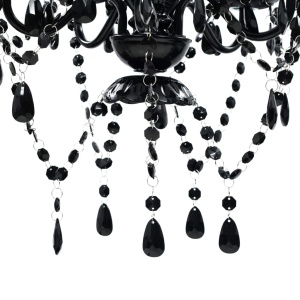 Lustră Cristal Artificial pentru 5 becuri Negru - Img 5