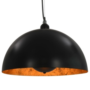 Lustre, 2 buc., negru și auriu, semisferic, 40 cm, E27 - Img 5