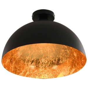 Lustre, 2 buc., negru și auriu, semisferic, E27 - Img 3