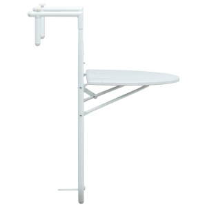 Masă balcon suspendată alb 60x64x83,5 cm plastic aspect ratan - Img 3