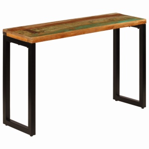 Masă consolă, 120 x 35 x 76 cm, lemn masiv reciclat și oțel - Img 10