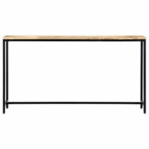 Masă consolă, 140 x 35 x 76 cm, lemn masiv de mango nefinisat - Img 2
