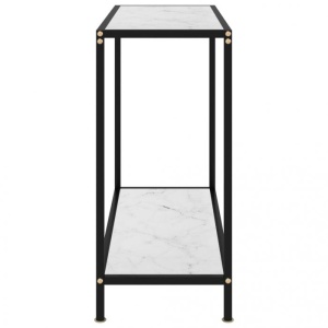 Masă consolă, alb, 80 x 35 x 75 cm, sticlă securizată - Img 3