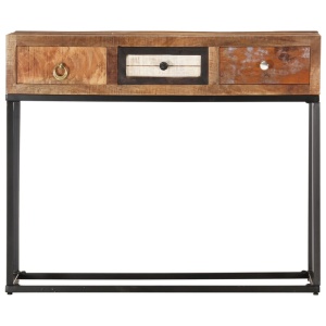 Masă consolă, auriu, 90 x 30 x 75 cm, lemn masiv reciclat - Img 2