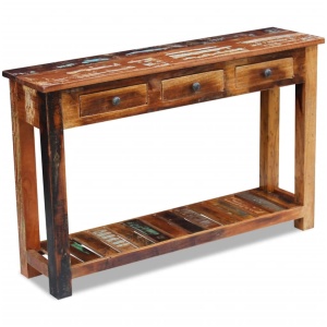 Masă consolă, lemn reciclat de esență tare, 120x30x76 cm - Img 3