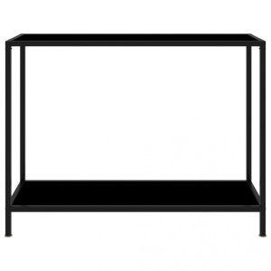 Masă consolă, negru, 100 x 35 x 75 cm, sticlă securizată - Img 2