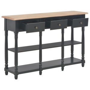 Masă consolă, negru, 120 x 30 x 76 cm, MDF - Img 8