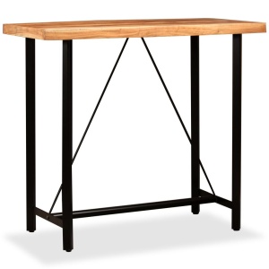 Masă de bar, lemn masiv de acacia, 120 x 60 x 107 cm - Img 7
