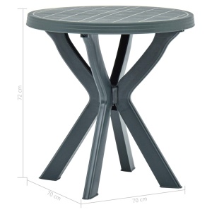 Masă de bistro, verde, Ø70 cm, plastic - Img 5