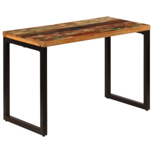 Masă de bucătărie, 115x55x76 cm, lemn masiv reciclat și oțel - Img 9