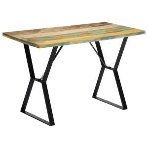 Masă de bucătărie, 120 x 60 x 76 cm, lemn masiv reciclat - Img 9