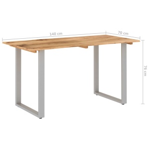 Masă de bucătărie, 140 x 70 x 76 cm, lemn masiv de acacia - Img 6