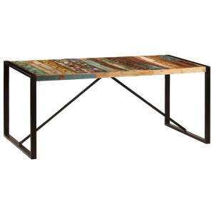 Masă de bucătărie, 180 x 90 x 75 cm, lemn masiv reciclat - Img 6