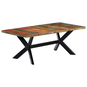 Masă de bucătărie, 200x100x75 cm, lemn masiv reciclat - Img 7