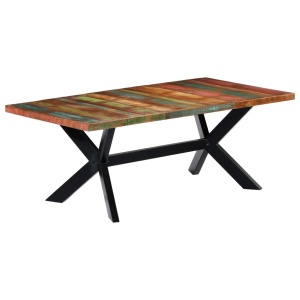 Masă de bucătărie, 200x100x75 cm, lemn masiv reciclat - Img 10