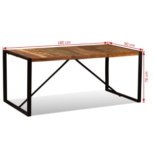 Masă de bucătărie din lemn masiv reciclat, 180 cm - Img 10