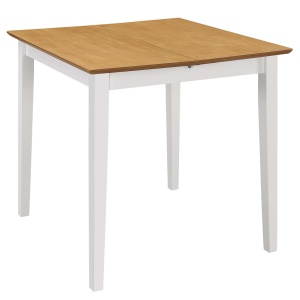 Masă de bucătărie extensibilă, alb, (80-120)x80x74 cm, MDF - Img 3