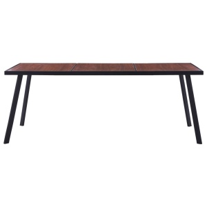 Masă de bucătărie, lemn inchis &amp; negru, 200 x 100 x 75 cm, MDF - Img 2