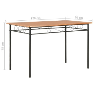 Masă de bucătărie, maro, 120 x 70 x 75 cm, MDF - Img 7