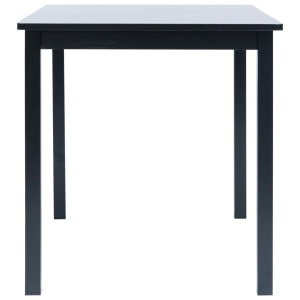 Masă de bucătărie, negru, 114 x 71 x 75 cm, lemn masiv de hevea - Img 2